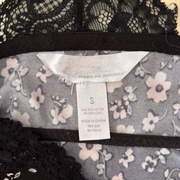 Marilyn Monroe Floral Lace Cami Black Pink Size Small Trashy Y2k Trendy Coquette - Picture 3 of 6